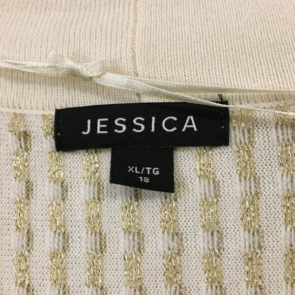 Jessica Cream and Gold 3/4 Sleeve Cardigan - Picture 4 of 10